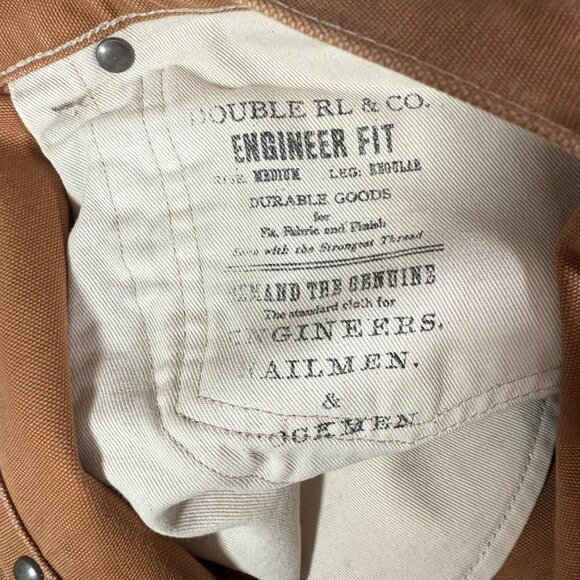 RRL Ralph Lauren Engineer Fit Distressed Carpenter Pant Sz 38x32 Tan Beige Work - Picture 10 of 14